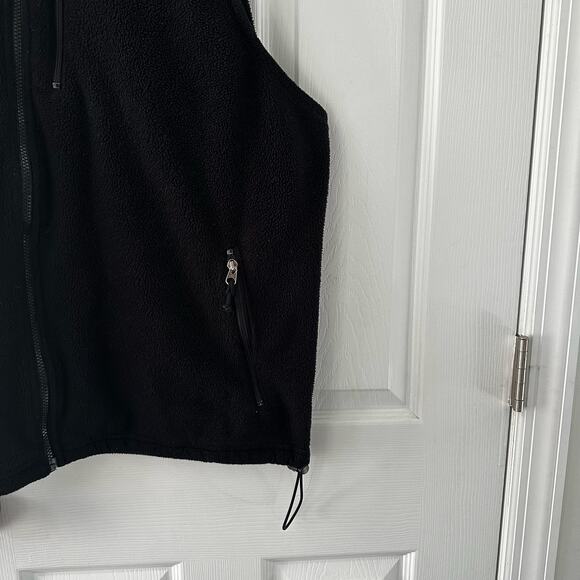 L.L Bean Men's Solid Black Fleece Full Zip High Collared Vest Vintage 2XL - Picture 4 of 12